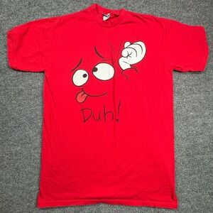 Lollipop Duh Graphic T Shirt Mens OSFM Red Funny Cartoon Character Tee